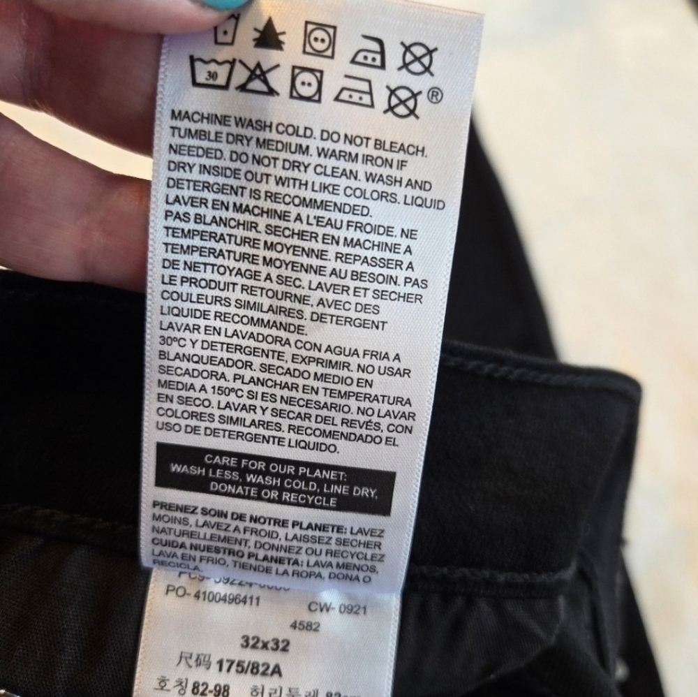 Levi's Men's 286 Slim Taper Amped Up Flex Black Jeans 32x32  New Grunge Street - Picture 7 of 9